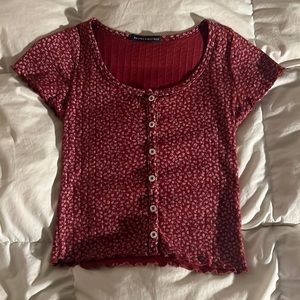 Brandy Melville Red Floral Top